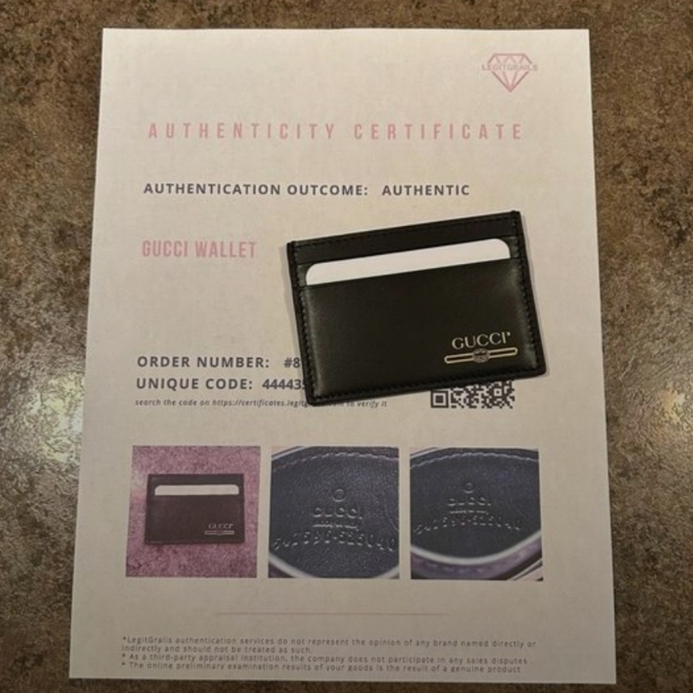 NWT Gucci Card Case Leather Black